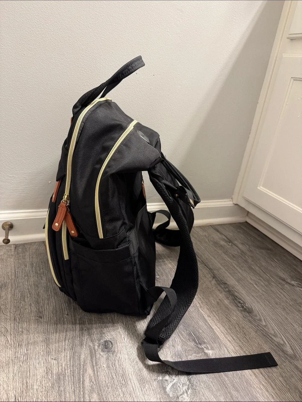 Black with gold accent Backpack - Compact Everyday Bag